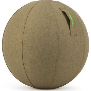 Wobblez® Sphere Zitbal 65 cm met voetpomp - Olive hoes - voor mensen van 165-185 cm