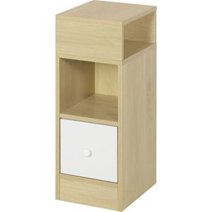 Néos® Nachtkastje - 1 Lade - 2 Vakken - MDF - Wit - 25x30x66cm