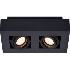 Lucide XIRAX - Plafondspot - LED Dim to warm - GU10 - 2x5W 2200K/3000K - Zwart