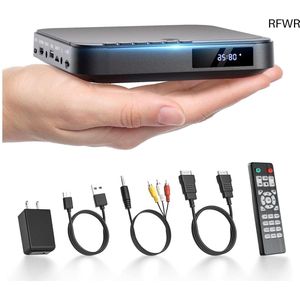 RFWR® Mini DVD-speler voor TV - Compacte HD 1080p DVD-speler met USB en AV-uitgang