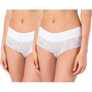 Bellivalini Dames Slip Onderbroek 2Pack – Katoen – WitWit – XS – BLV-BLV50-187-SL
