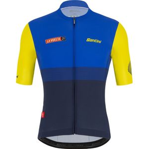 Santini La Vuelta 2021 Fietsshirt korte mouwen Santiago de Compostela Blauw Geel - JERSEY - GALICIA  - XL