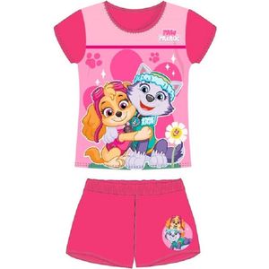 PAW Patrol shortama - roze - Skye en Everest pyjama - korte broek en t-shirt - maat 98