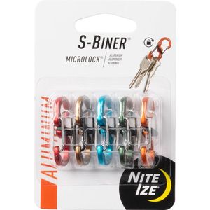 Nite Ize Microlock S-Biner Aluminium - Karabijnhaak Diverse kleuren  - 5 Stuks