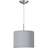 Home Sweet Home hanglamp Bling - verlichtingspendel Tube Deluxe inclusief lampenkap - lampenkap 25/25/19cm - pendel lengte 100 cm - geschikt voor E27 LED lamp - lichtgrijs