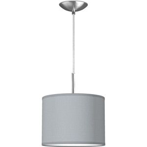 Home Sweet Home hanglamp Bling - verlichtingspendel Tube Deluxe inclusief lampenkap - lampenkap 25/25/19cm - pendel lengte 100 cm - geschikt voor E27 LED lamp - lichtgrijs