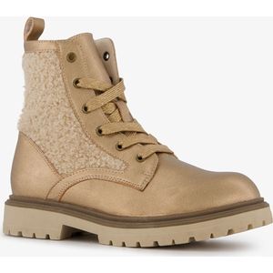 Blue Box meisjes teddy veterboots beige - Maat 33 - Uitneembare zool