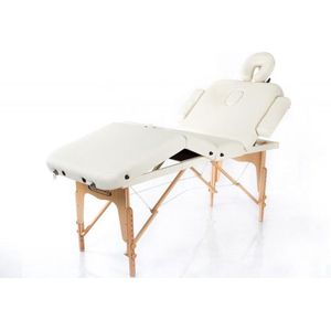 RESTPRO Opvouwbare Massagetafel VIP 4 crème - 4 zones - PU leer