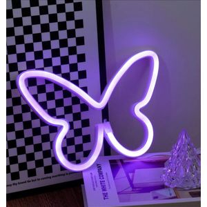 Neon verlichting vlinder paars - Vlinder - Neon wandlamp - Butterfly - Neon ligt - Sfeerverlichting - Neonlicht - Neon lamp - Neonverlichting - Neon verlichting - Tafellampen - Verlichting - Kindertafellampen - Kinderlamp – Kinderkamer