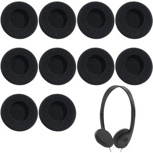Zwarte oorkussens voor hoofdtelefoon - 10 stuks, schuimrubberen kussentjes, comfortabele hoofdtelefoonafdekking 50mm