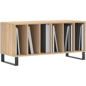 Platenspeler Meubel - LP-kast - Platenspelerkast - Draaitafelstandaard - Platenspelerstandaard - Vintage Displayplank - Sonoma Eiken