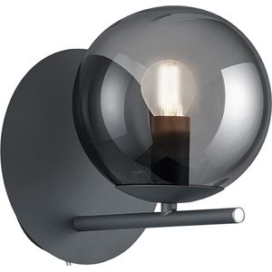 LED Wandlamp - Wandverlichting - Torna Pora - E14 Fitting - Rond - Mat Antraciet - Aluminium