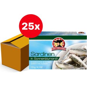 Sardines in zonnebloemolie 115g - Doos 25 stuks