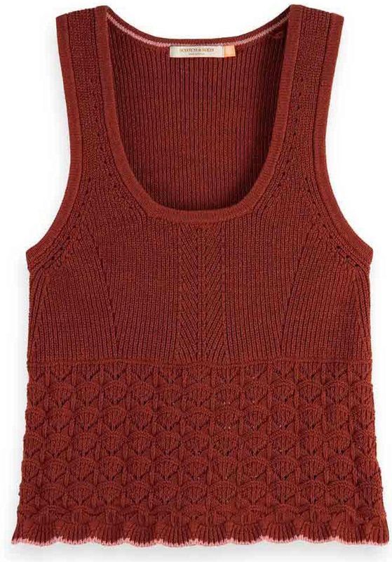 Scotch & Soda Relaxed Fit Pointelle Mouwloos T-shirt