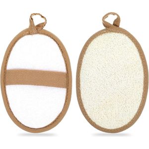 2pcs Natuurlijke Luffah Spons - Exfoliatie - Scrub Loofah Spons - Lichaamsborstel - Luffah Spons - Loofah Pad - Bad Peeling voor Vrouwen en Mannen