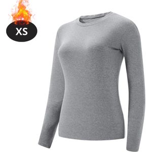Livano Thermokleding Dames - Thermoshirt - Polyester - Winter - Lange Mouwen - Lichtgrijs - XS