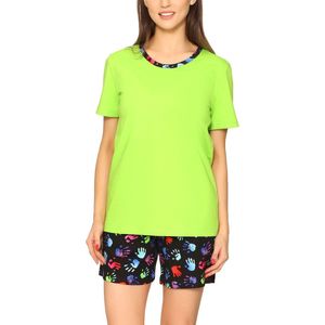 Merry Style Dames Pyjama - Korte mouwen - Korte broek - Katoen - Hellgrün Hände – S - MS-MS10-396-PJ