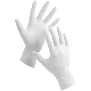 SIS, AQL Poedervrije Vinyl Handschoenen 1.. 5 Maat M voor medisch gebruik, Wit