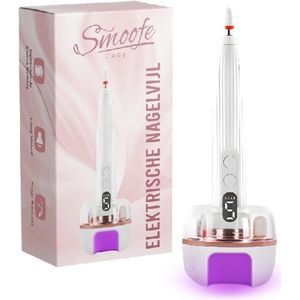 Smoofe Elektrische Nagelvijl Set voor Manicure & Pedicure - Nagelfrees 40000 RPM met Laadstation - Incl UV Lamp Gelnagels - Met Nagelborstel en 18 Opzetstukken