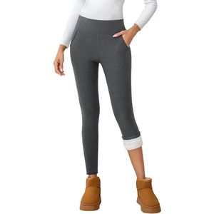 Thermische leggings voor dames met zakken - Gevoerde panty voor buiten en thuis