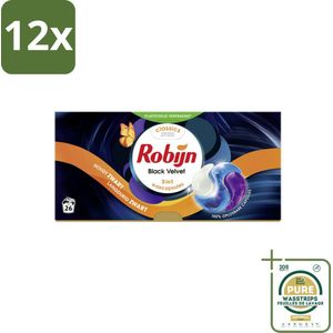 Robijn – 3-in-1 Wascapsules – Black Velvet - 26 Capsules - Voordeelverpakking - 12 stuks - Wascapsules - Wasbeurten
