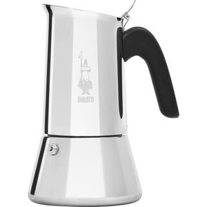 New Venus Induction, roestvrijstalen espresso-koffiezetapparaat, geschikt voor alle warmtebronnen, 10 kopjes (460 ml), aluminium, zilver