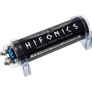 HiFonics HFC1000 - Autoversterker - Condensator 1 Farad - Power capacitor - Stroom buffer 1.0 Farad - Elco - met Volt meter