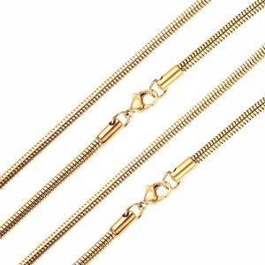 Fako Bijoux® - Ketting - Slang Schakel - Snake Chain - RVS - Stainless Steel - 3.2mm - 40cm - Goudkleurig