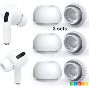 *** 3x Medium Oordopjes geschikt voor Apple Airpods Pro - Voor Vervanging - Medium/Wit - van Heble® ***