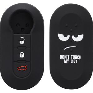 kwmobile autosleutel hoesje geschikt voor Fiat Lancia 3-knops inklapbare autosleutel - Autosleutel behuizing in wit / zwart - Don't Touch My Key design