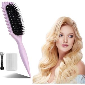 Krulborstel voor Perfecte Krullen - Stylingborstel voor Ontwarren en Definiëren