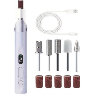 SL17 Elektrische Nagelvijl - Draadloos en Professioneel - 5 opzet stukken en 5 schuur rolletjes - Nagelstofkap en UV licht - CE Gekeurd