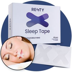 Resty® X-Shape Mondtape – 60 stuks - Anti Snurk Mouth Tape - Myotape - Hypoallergeen - Voor Gevoelige Huid - One Size