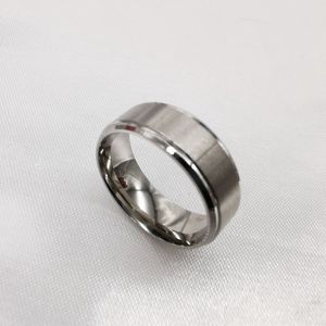 RVS - strakke - Elegant geborsteld zilver - ring maat 20, twee losse ring op elkaar die je mee kan draaien - ( ook wel stress ring genoemd).