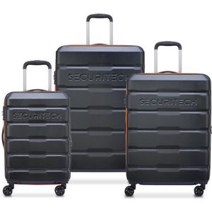 Securitech By Delsey Paris - Kofferset Citadel - 3 delig - Handbagage 37L + ruimbagage 77L en 108L – Zwart