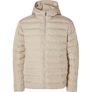 Selected - Heren Jas zomer Barry Quilted Hooded Jacket Pure Cashmere - Beige - Maat L