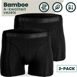 Bamboe Boxershorts | Bamboe Onderbroeken  | Anti-zweet Boxershorts | Naadloze Boxershorts | 2 Paar - Zwart | Maat: XL | Merk: Bamboosa
