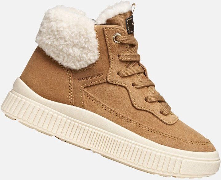 GEOX - Laquinny - Hoge Sneakers - Kastanje Kleur - Leer Materiaal