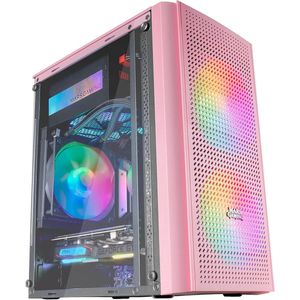 Micro ATX PC Case met Gehard Glas en RGB Ventilatoren