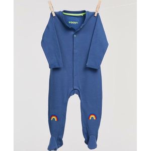 Billie-Ray x Woody - Unisex Onesie met voetjes - blauw - 0 maand