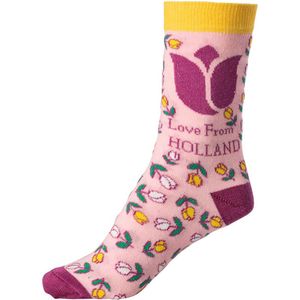 Sokken tulp roze Love from Holland roze