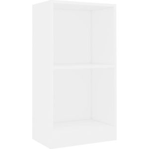 vidaXL Boekenkast - Wit - 40x24x75 cm - Bewerkt hout Boekenkast - Houten Boekenkast - Kleine Boekenkast - Wit Boekenkast - Boekenplank