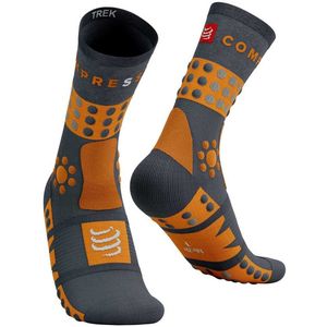 Compressport - Trekking Socks - Grijs Oranje - Wandelsokken