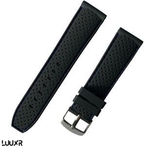 Luuxr strap black rubber blue stitch 22mm lurubl220001