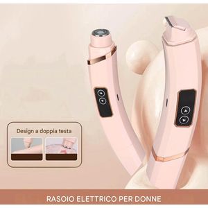 Ontharingsscheerapparaat, waterdicht scheerapparaat met twee koppen, draadloos precisie-schoonheidsapparaat - roze