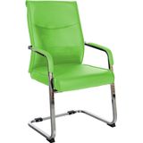 CLP Hobart Eetkamerstoel - Bezoekersstoel - Met armleuning - Verchroomd frame - groen Kunstleer