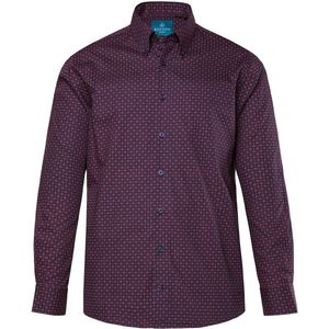 Boston Park - Heren - Boston Park overhemd lange mouw minimalistisch motief - Navy blauw - Maat L