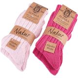 BRUBAKER - Alpaca Sokken - Roze - Winter Sokken Set - 4 Paar