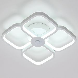 Delaveek-Vierkante moderne LED plafondlamp voor binnen - 4 lampkoppen - 32W 6000K koud wit