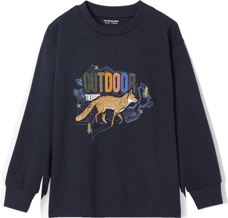 Vertbaudet - T-shirt met Lange Mouwen - Jongens - Grote Print - 100% Katoen